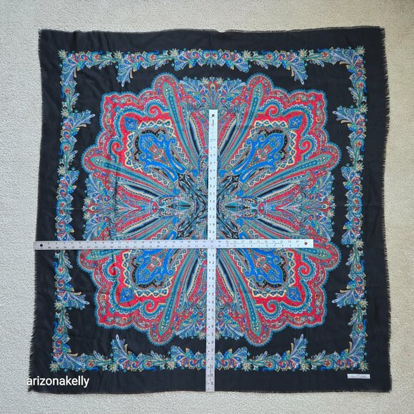 Luca Castelanni Large Square Scarf Kaleidoscope Design - Picture 3 of 7